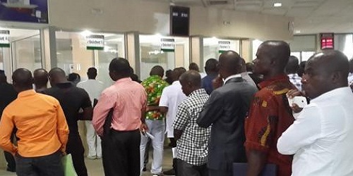 file d'attente dans une banque