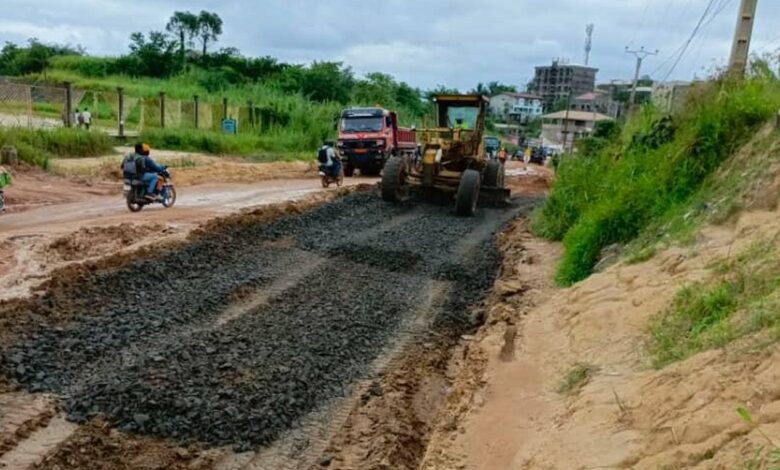 La route Douala-Bonepoupa en chantier