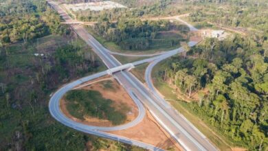 Vue aérienne de l’autoroute Kribi-Lolabé