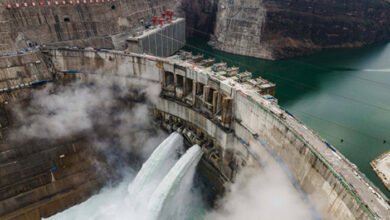 Vue sur une mini-centrale hydroélectrique