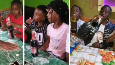 Capture d’écran des temps forts de la vidéo devenue virale et présentant des enfants consommant de l’alcool