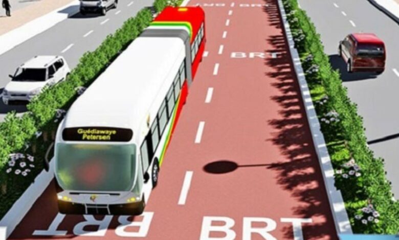 Matérialisation du Bus rapid transit(BRT)