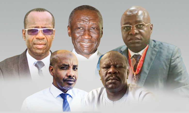 De gauche vers la droite Yvon Sana Bangui, Maurice Christian Ouanzin, Marius Feimonazui, Mahamat Djibrine, Mahamat Abdelkader Youssouf